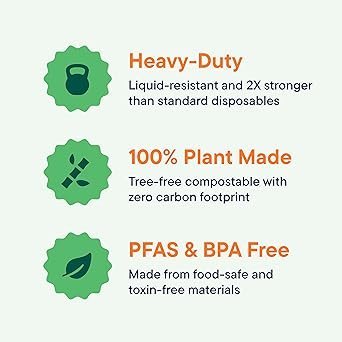 71tJGd7G94L._SX342_.jpg 100 Compostable Clamshell Take Out Food Containers 50Pack HeavyDuty Quality