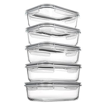 Vtopmart 5Pack 22oz Glass Storage Containers