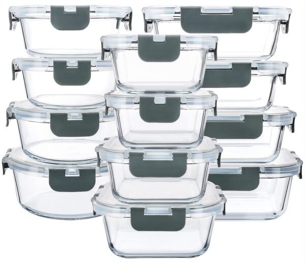 M MCIRCO 24Piece Glass Food Storage Containers