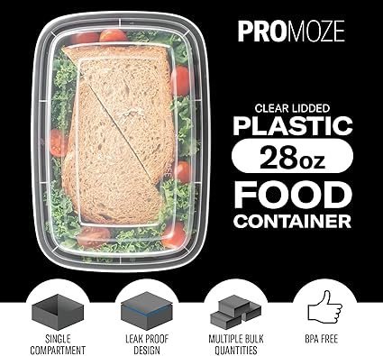 50Pack Reusable Meal Prep Containers Microwave Safe Food Storage Containers