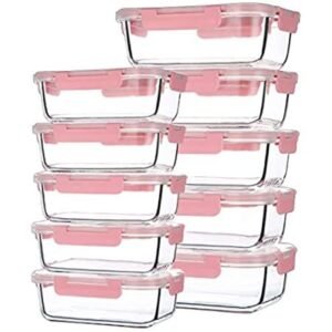 bc8abb604c3447b37d5d0252b0016042 C CREST 10 Pack Glass Meal Prep Containers Food Storage Containers